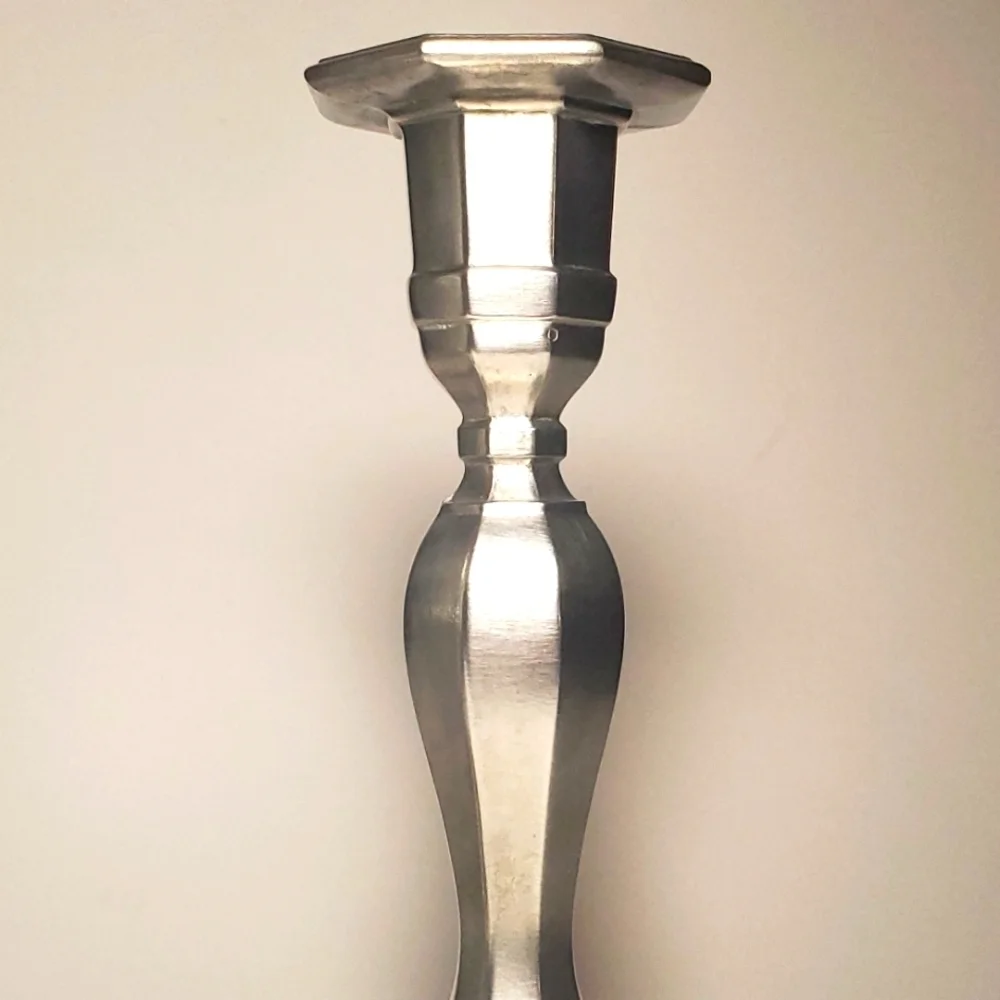 Pair of GORHAM Pewter Octette Model Candlesticks Vintage Discontinued 1950's EUC